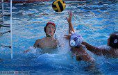 Burbank's Zachary Card, #8, scores against Indians goalie Dillon Wiegand (Photo by Ross A. Benson)