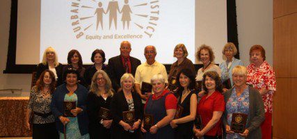 Retiring School District Employees, during awards ceremonies held last week (Partial Group). (Photo by Ross A. Benson)