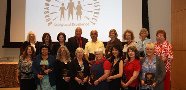Retiring School District Employees, during awards ceremonies held last week (Partial Group). (Photo by Ross A. Benson)