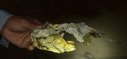 The remains of a helium balloon, that caused power outage, city wide surge. (Photo by Ross A. Benson)