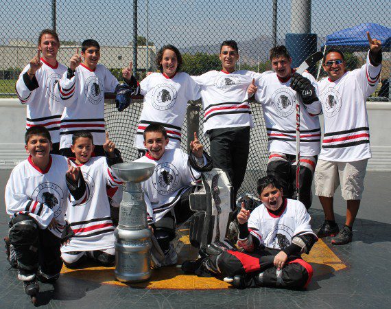 The U14 Burbank Blackhawks won their own tournament (Photo courtesy of Frank Dalessandro)