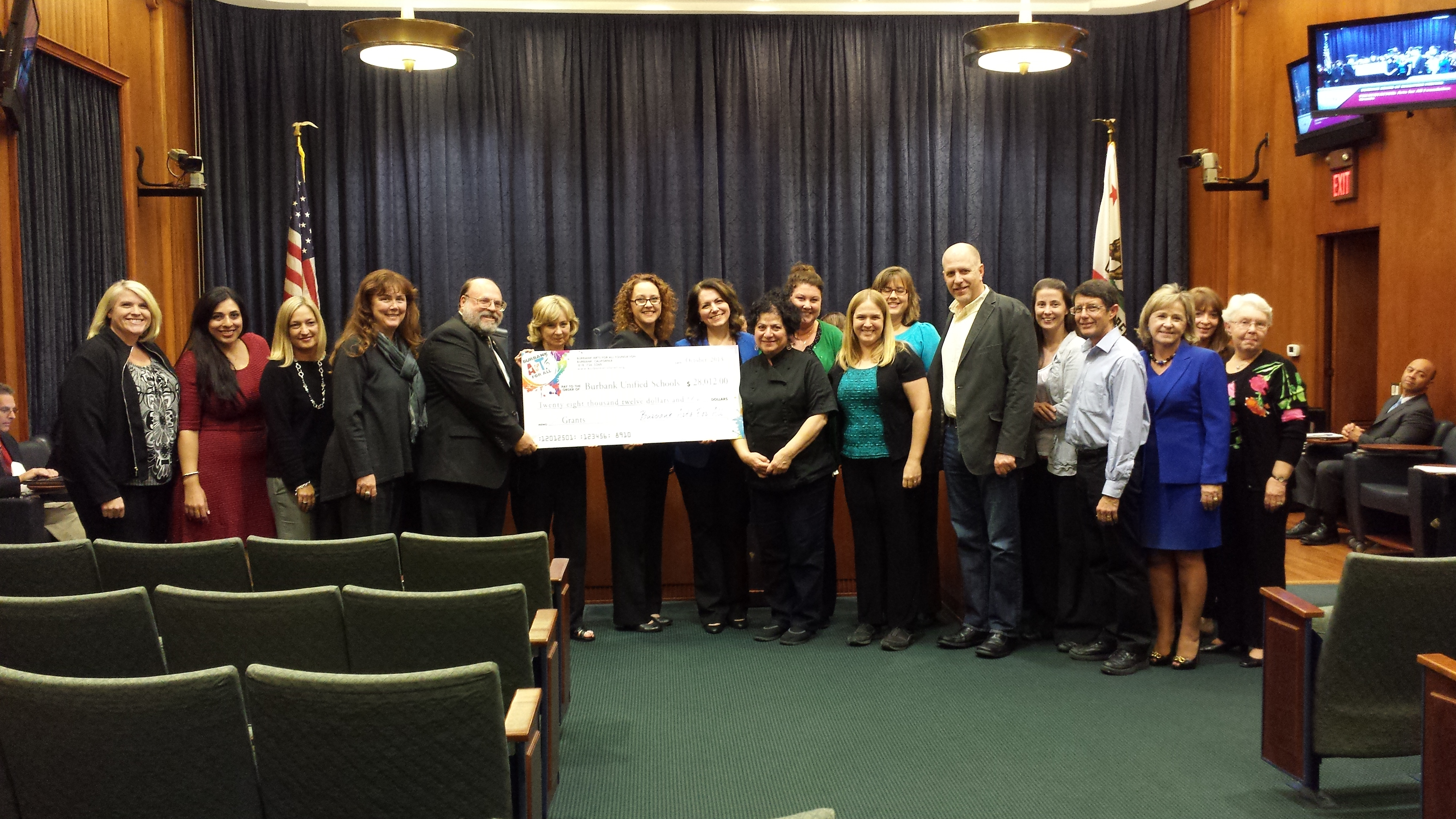 Arts For All Foundation Presents 28K Check To Burbank