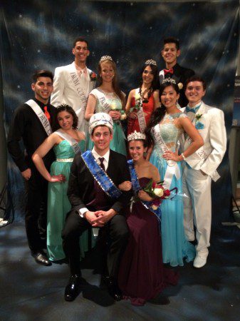 Joseph Servin: Prom King (front row) alongside girlfriend and Prom Queen Brianna Krejsa 
