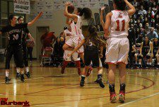 Sienna Brown takes a running jumper (Photo by Ross A. Benson)