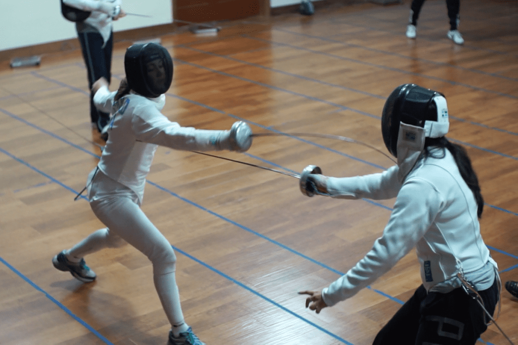Emily Beihold fencing Sorah Shin at Swords Fencing Studio. (Photo Courtesy of Beihold Family)