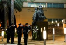 Burbank Police Lay Wreaths for Pavelka and Colson