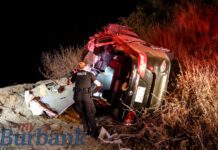 Car Loses Control, Rolls Over on Harvard Road Above Sunset Canyon