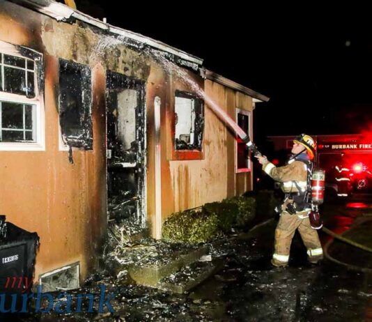Early Morning Fire Destroys One Unit of a Burbank Triplex
