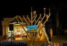 Outdoor Menorah Lighting Ceremony Under the Stars