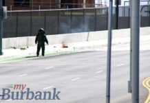 Smoking Backpack Left on Burbank Blvd. Bridge Locks Area Down for Hours