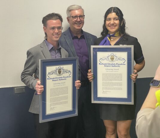 Hollywood Burbank Airport Present Livesaving Awards to Flight Attendants