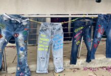 Family Service Agency Hangs Jeans on Denim Day to Show Support for Victims of Sexual Violence