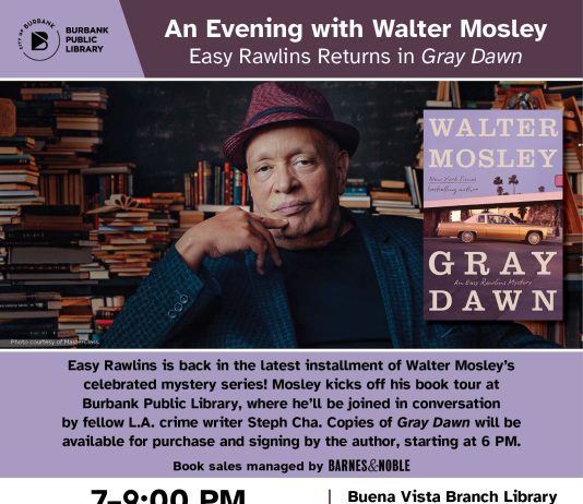 Devil In A Blue Dress Author Celebrates Latest Easy Rawlins Thriller At Burbank Library Event Celebrated author Walter Mosley shares his latest thriller "Gray Dawn" at the Burbank Public Library on Tuesday, September 16. (Image Courtesy Burbank Public Library)
