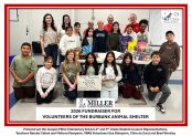 Joaquin Miller Elementary School Holds Fundraiser for Volunteers of the Burbank Animal Shelter Pictured are the Joaquin Miller Elementary School 4t and 5th Grade Student Council Representatives, Teachers Natalie Cabral and Melissa Pamperin, BAS Volunteers Sue Stimpson, Chris de Zorzi and Brad Worsley