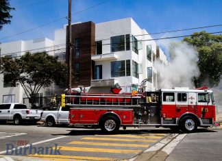 Burbank Fire Makes Quick Knockdown Of Fire At Construction Site.