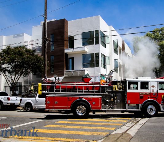 Burbank Fire Makes Quick Knockdown Of Fire At Construction Site.